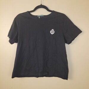 Lauren Active Ralph Lauren Black T Shirt Womens XL Crest Logo Tee